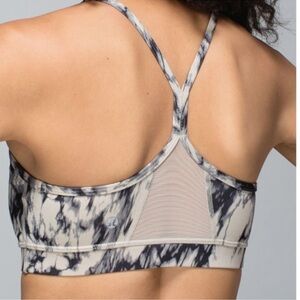 Lululemon Flow‎ Y Bra IV Great Granite Black Mojave Sz 6